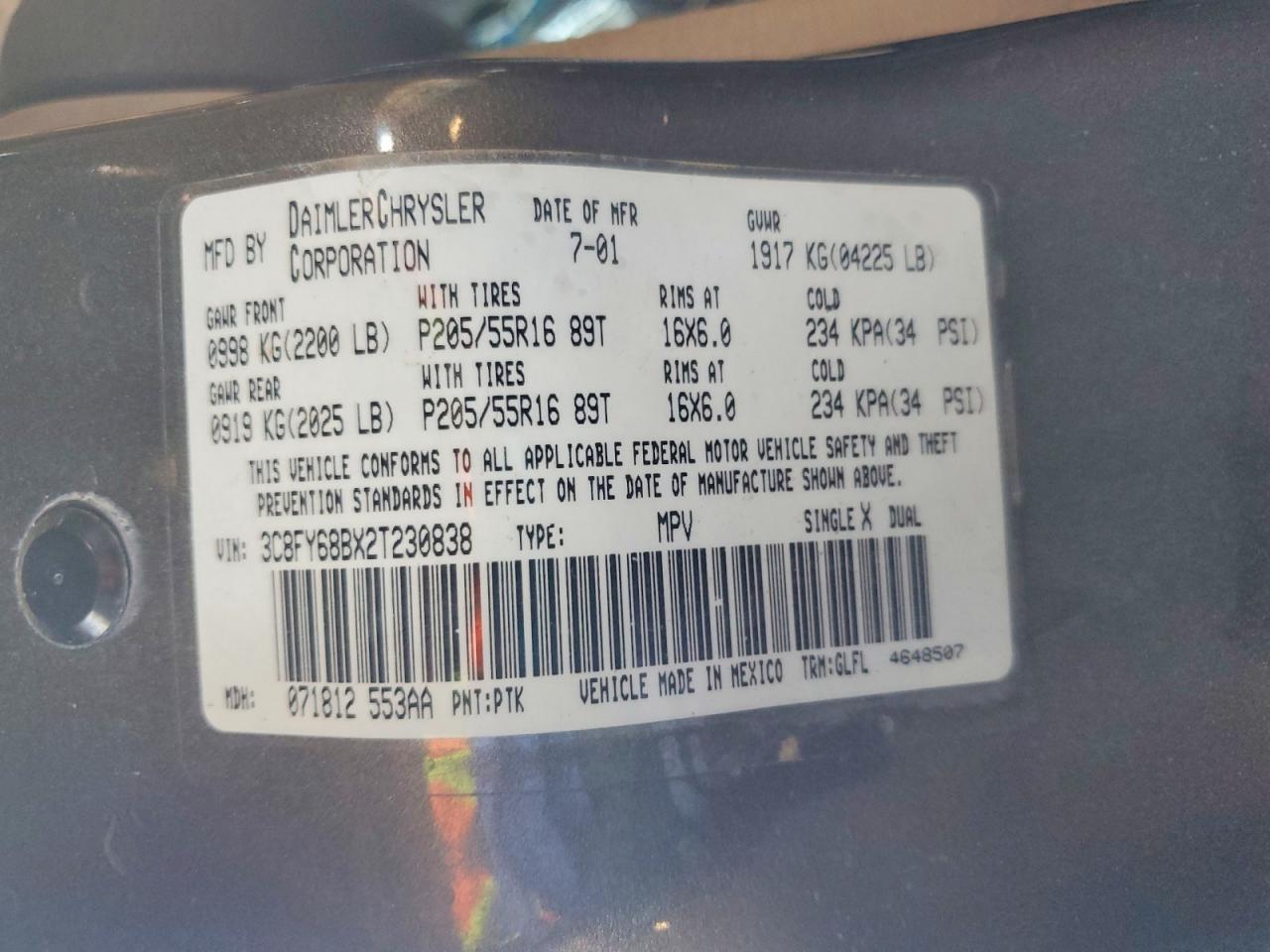 2002 CHRYSLER PT CRUISER