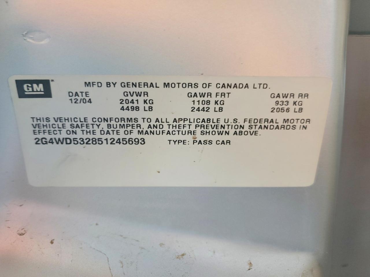 2005 BUICK LACROSSE