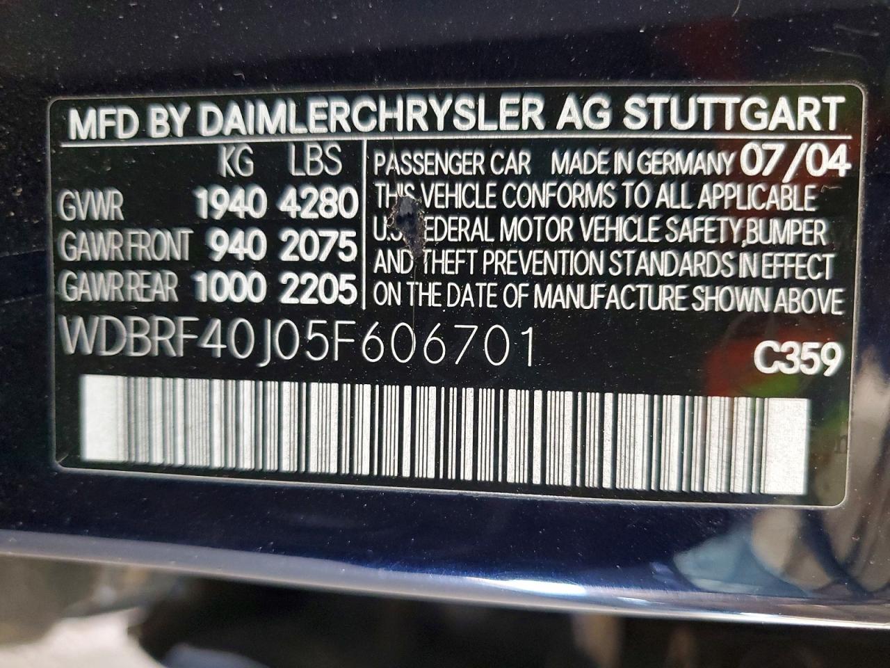 2005 MERCEDES-BENZ C-CLASS