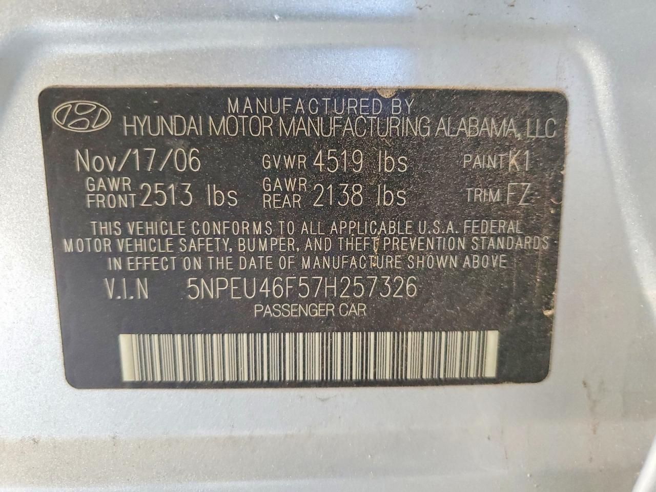 2007 HYUNDAI SONATA