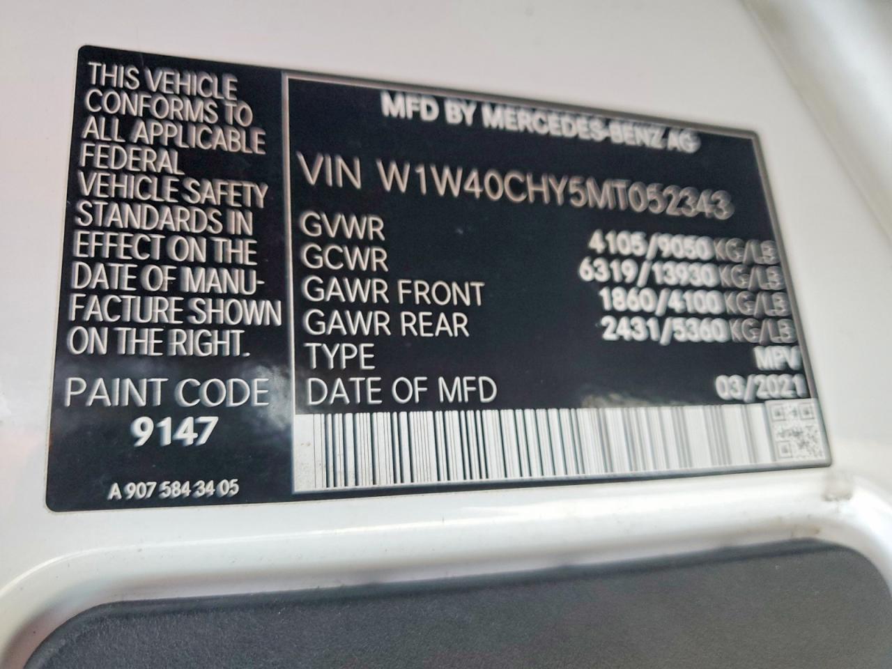 2021 MERCEDES-BENZ SPRINTER