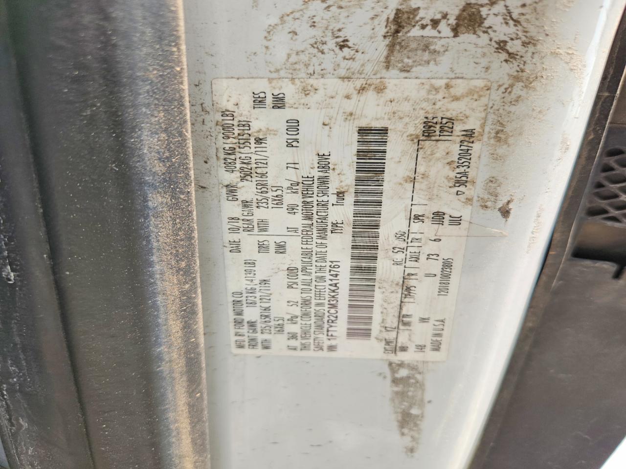 2019 FORD TRANSIT