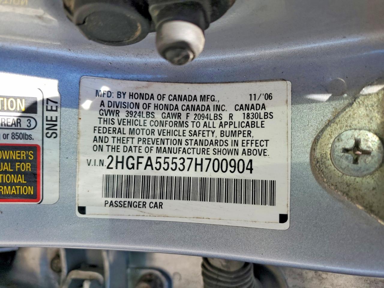 2007 HONDA CIVIC