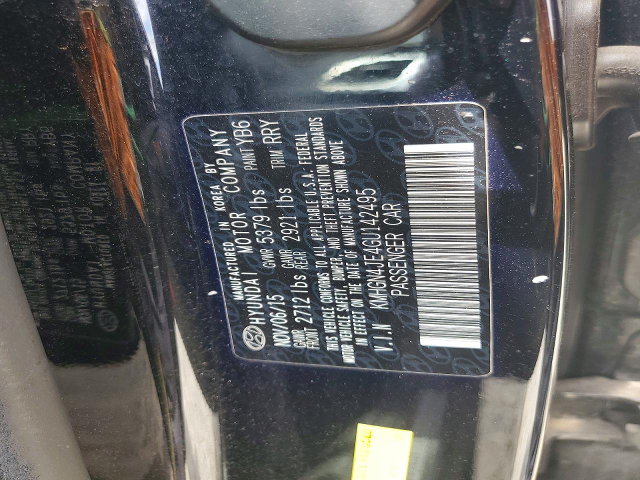 2016 HYUNDAI GENESIS