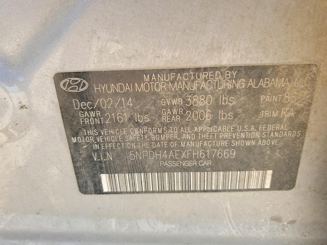 2015 HYUNDAI ELANTRA