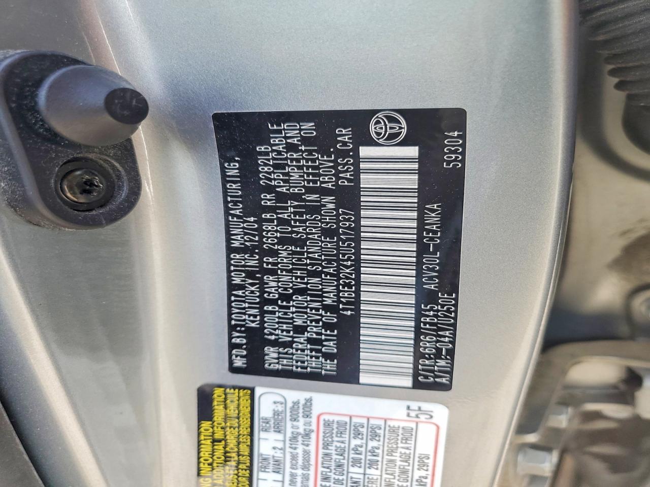 2005 TOYOTA CAMRY