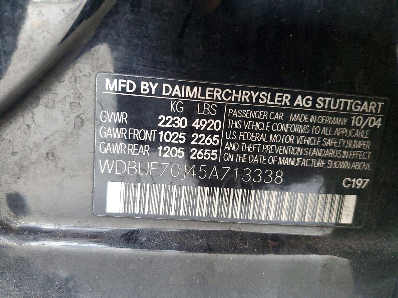 2005 MERCEDES-BENZ E-CLASS