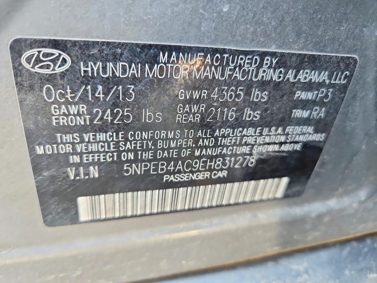 2014 HYUNDAI SONATA