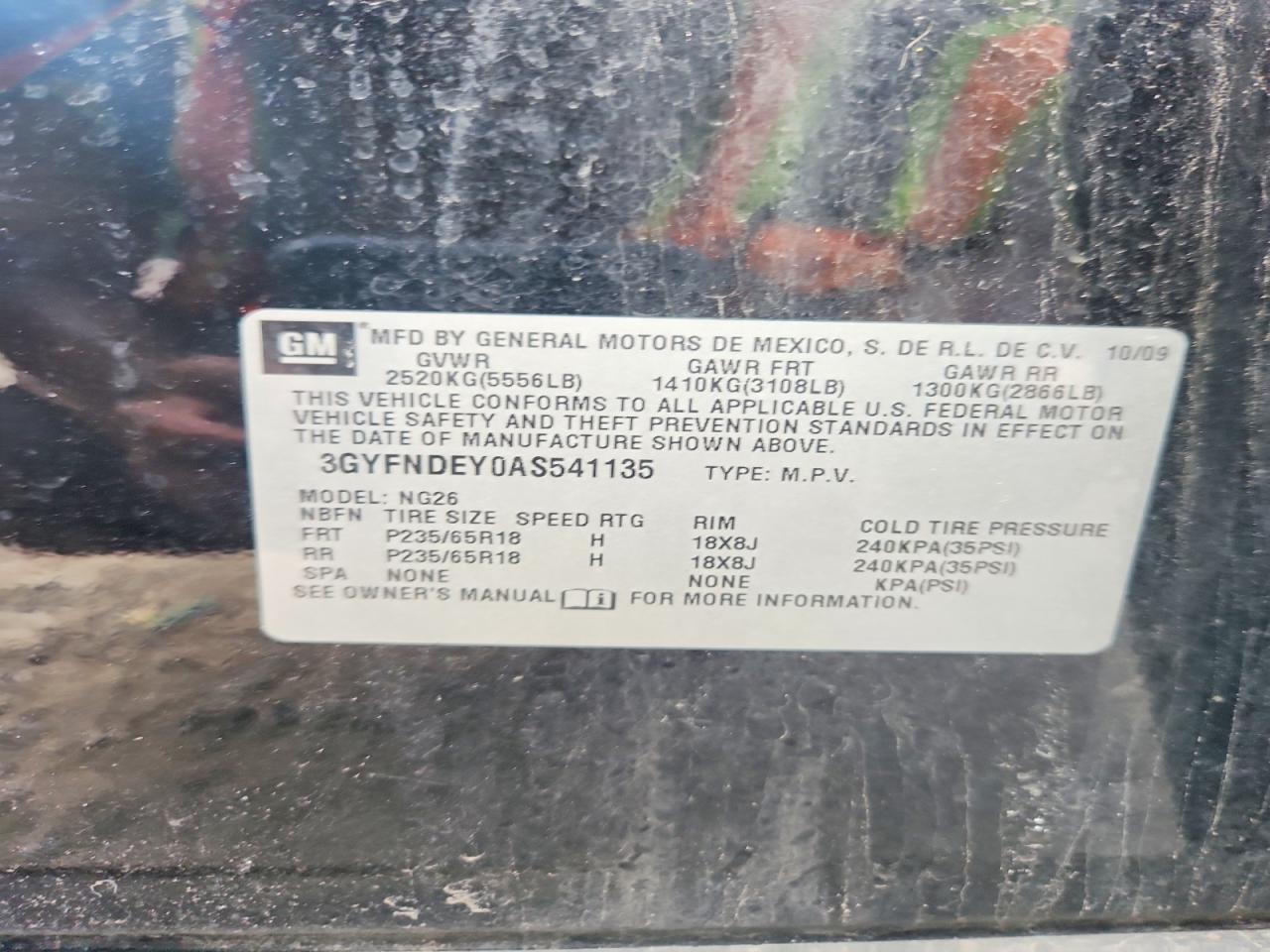 2010 CADILLAC SRX