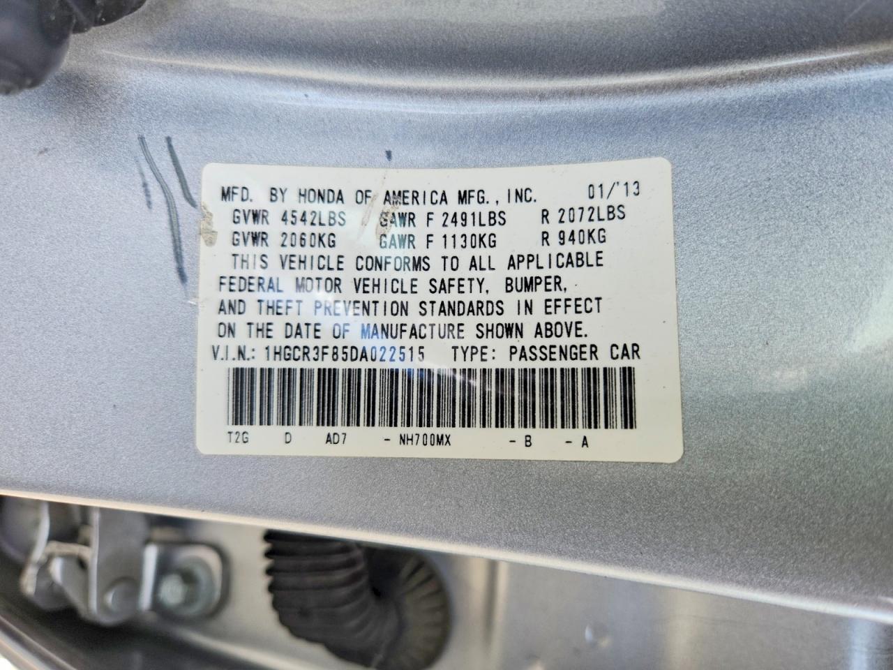 2013 HONDA ACCORD