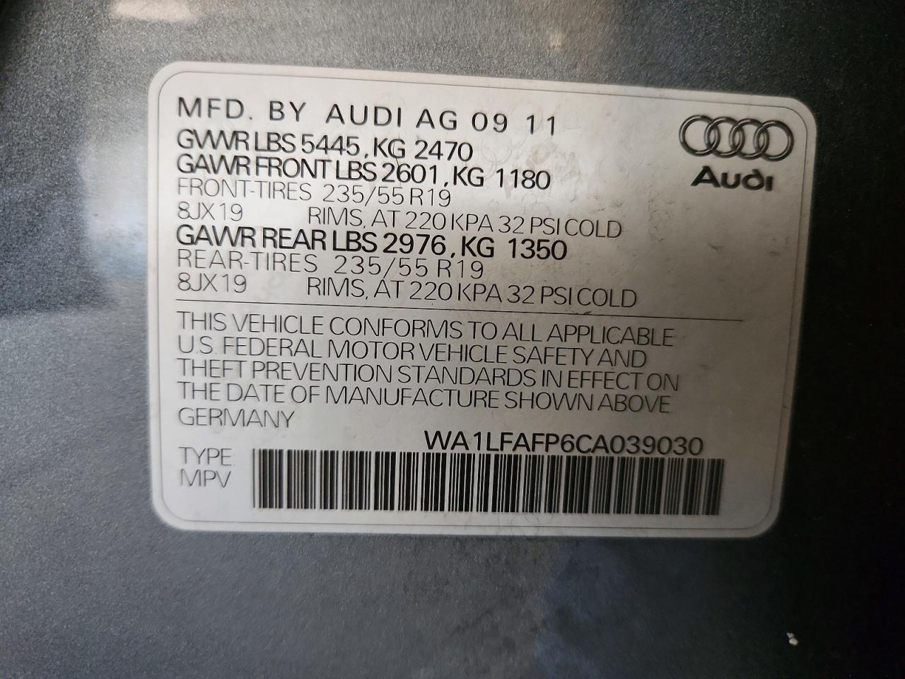 2012 AUDI Q5