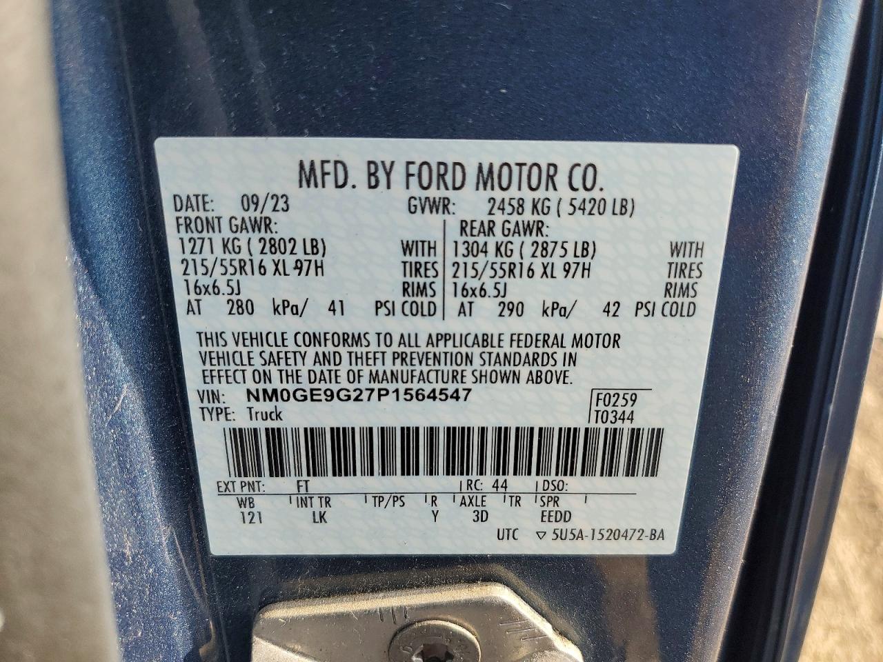 2023 FORD TRANSIT