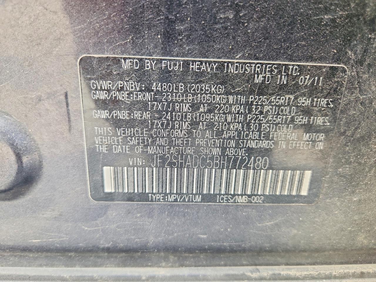 2011 SUBARU FORESTER
