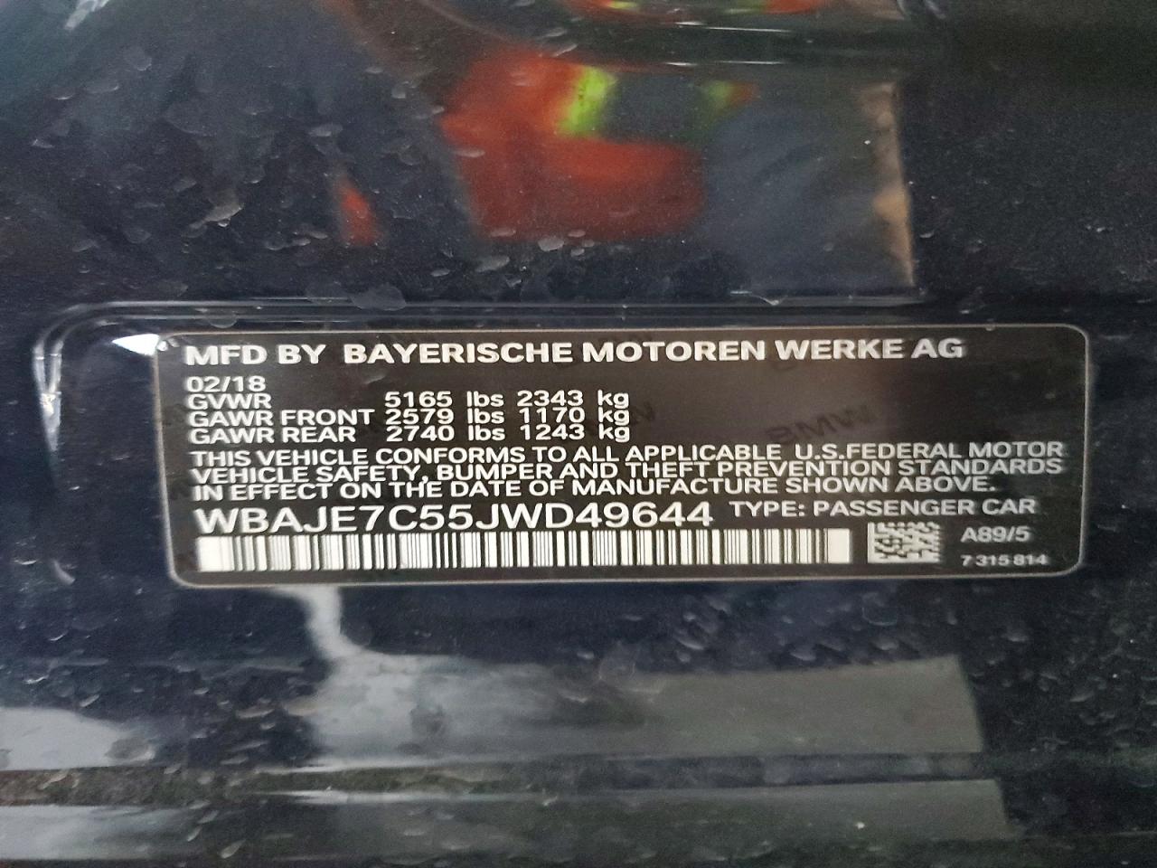2018 BMW 5 SERIES