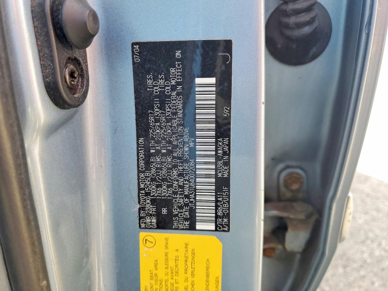 2004 LEXUS RX330