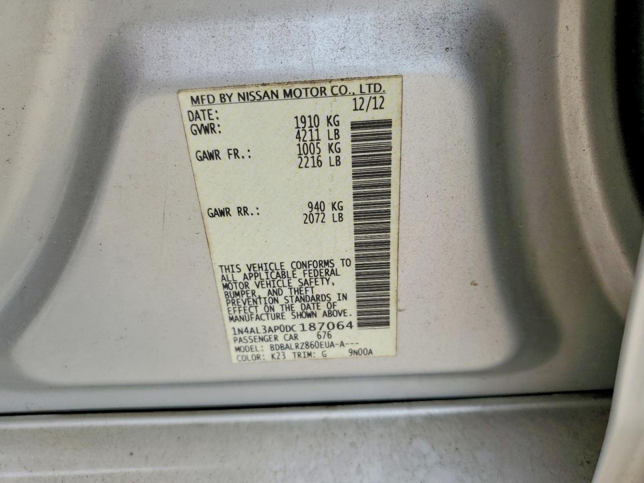 2013 NISSAN ALTIMA