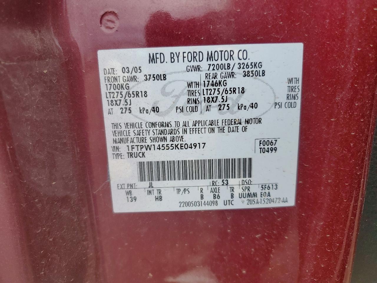 2005 FORD F-150