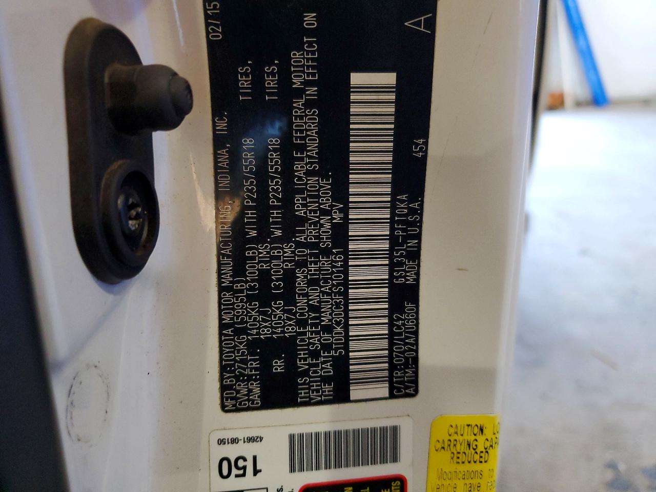 2015 TOYOTA SIENNA