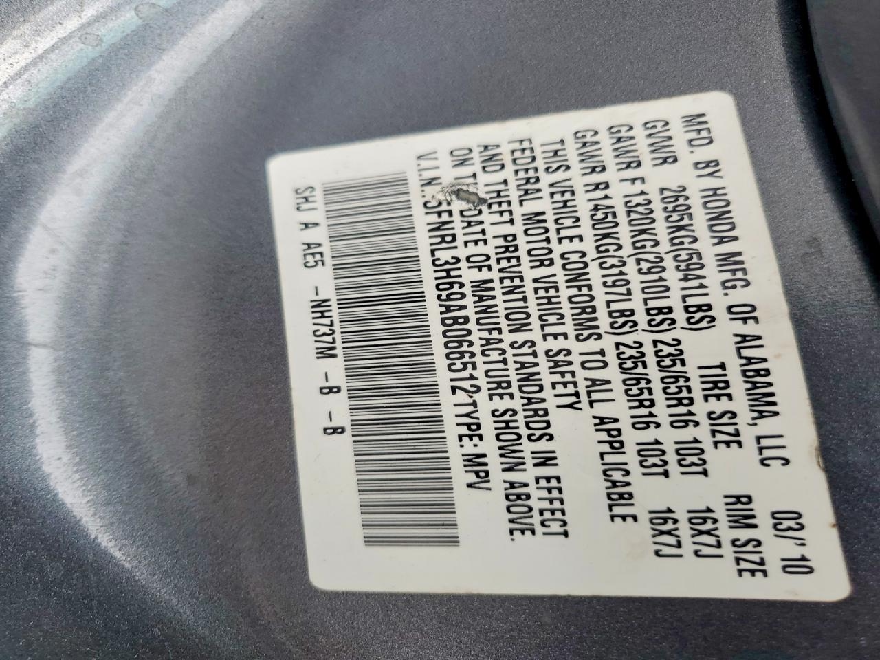 2010 HONDA ODYSSEY
