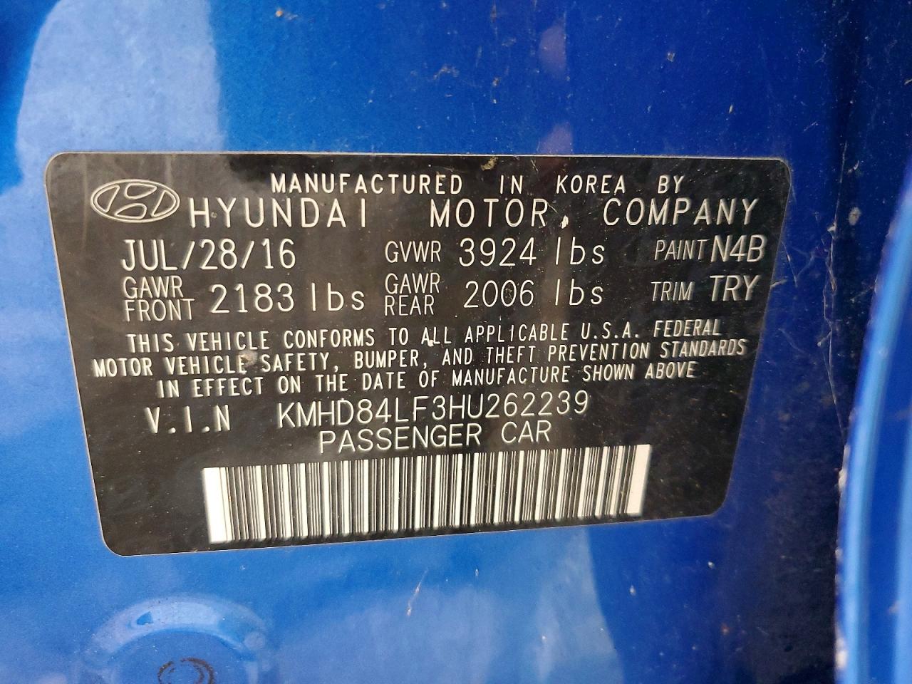 2017 HYUNDAI ELANTRA