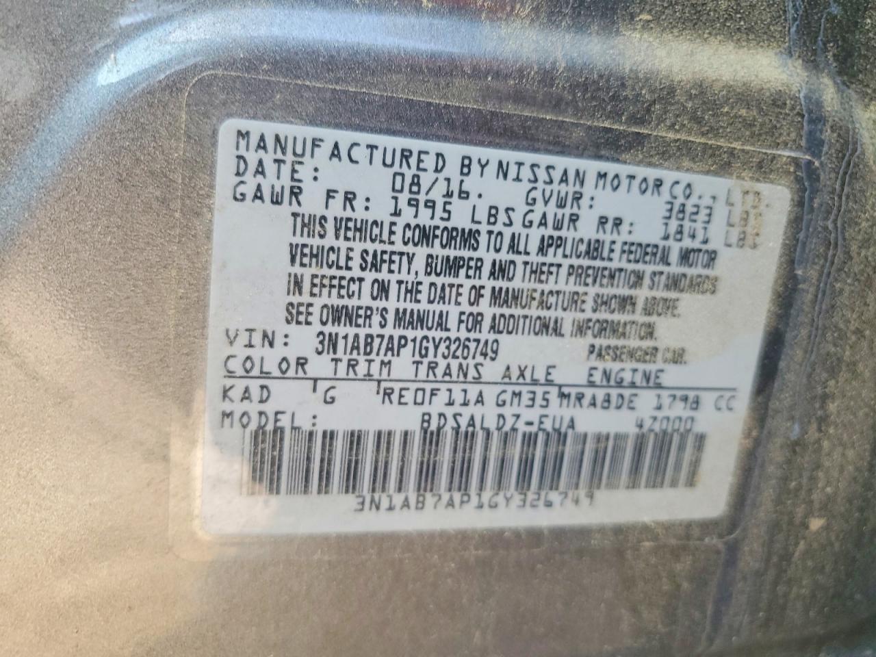 2016 NISSAN SENTRA