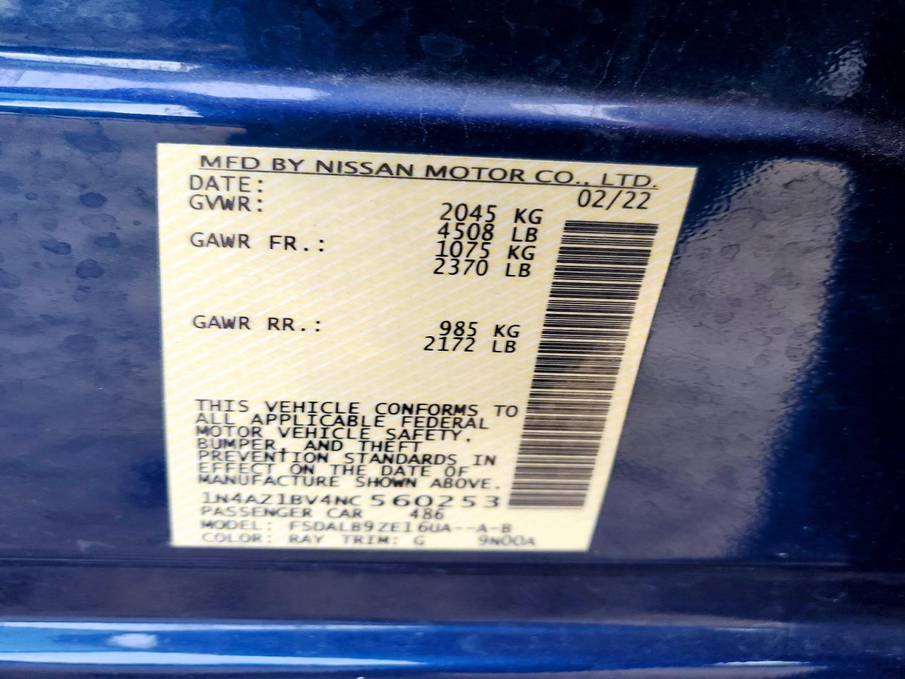 2022 NISSAN LEAF