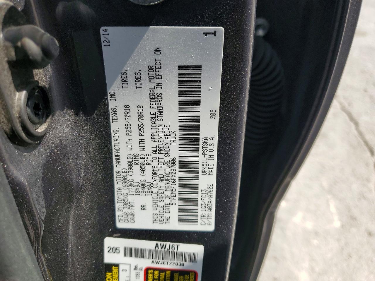 2015 TOYOTA TUNDRA