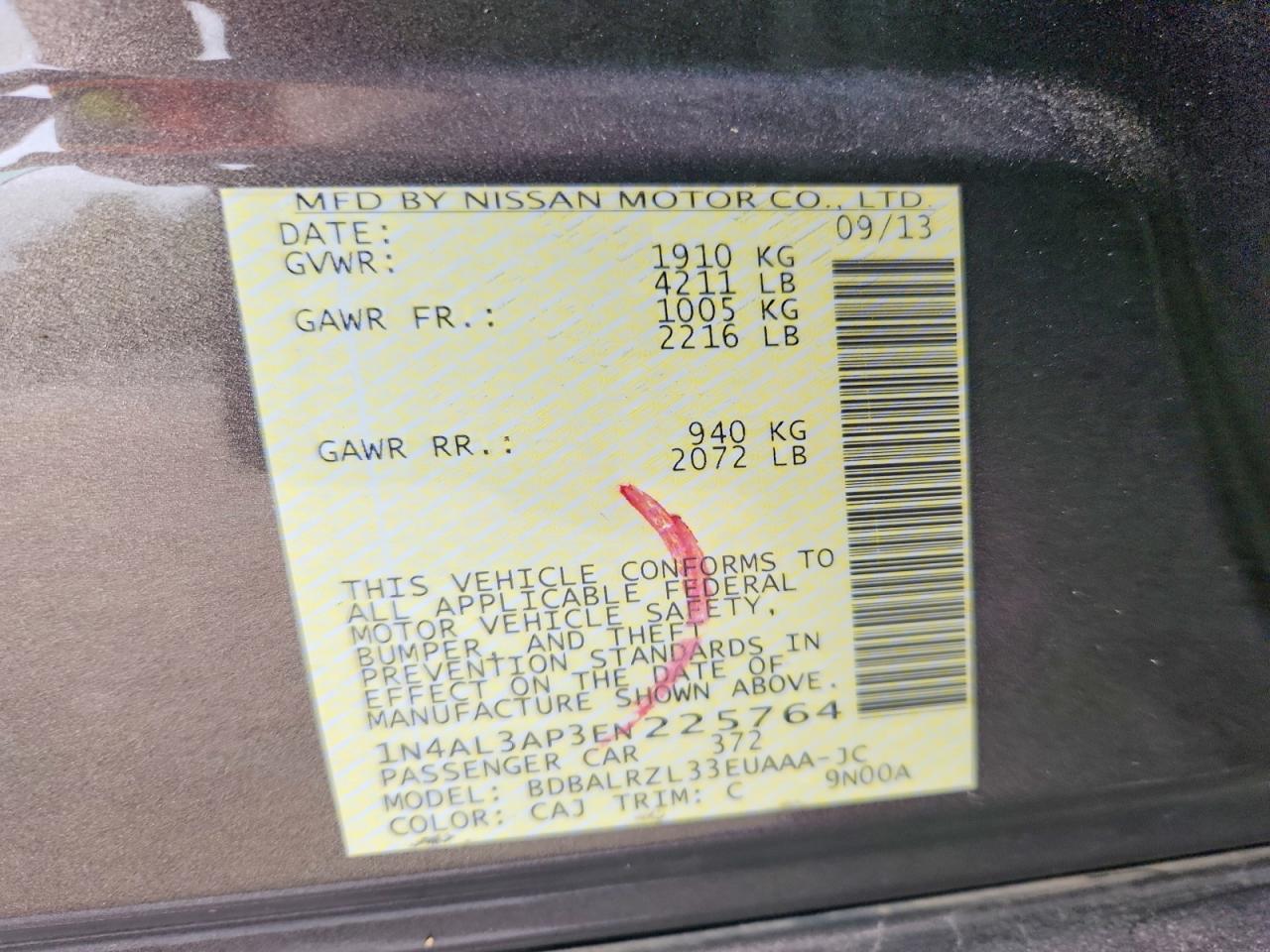 2014 NISSAN ALTIMA