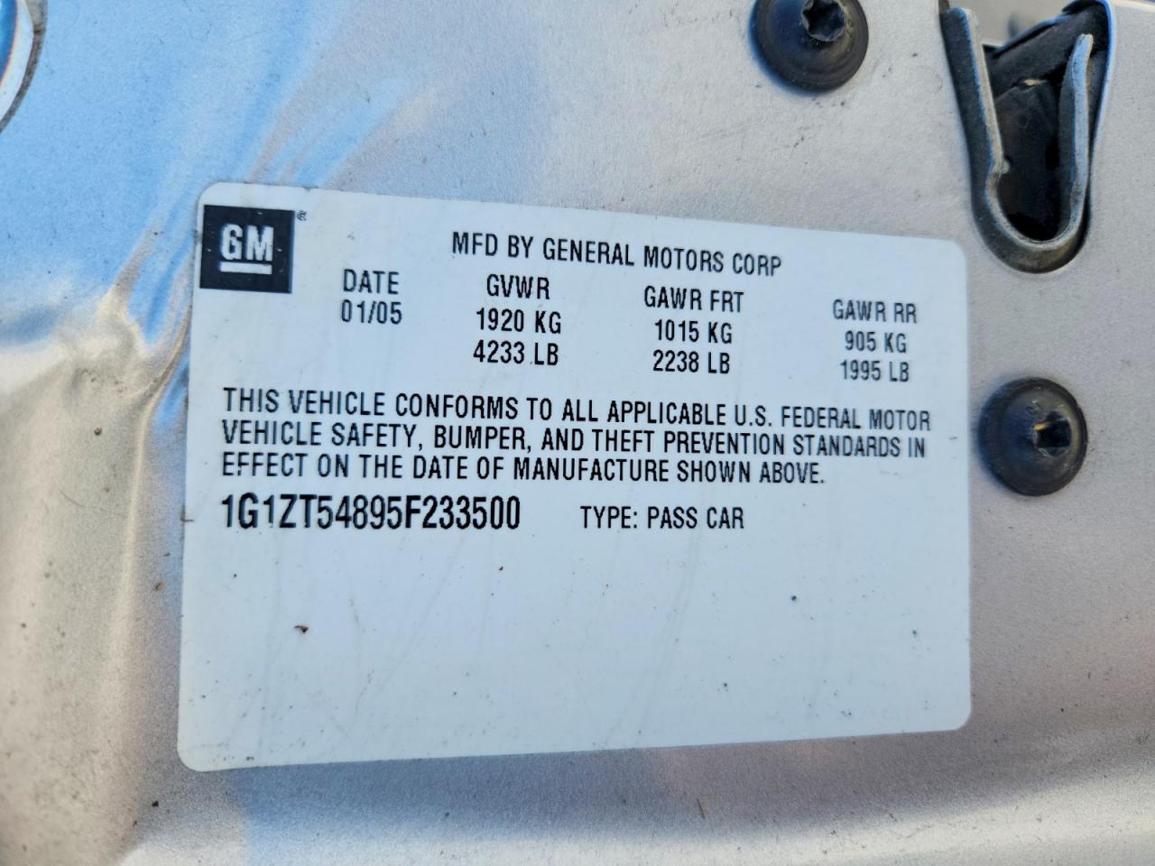 2005 CHEVROLET MALIBU