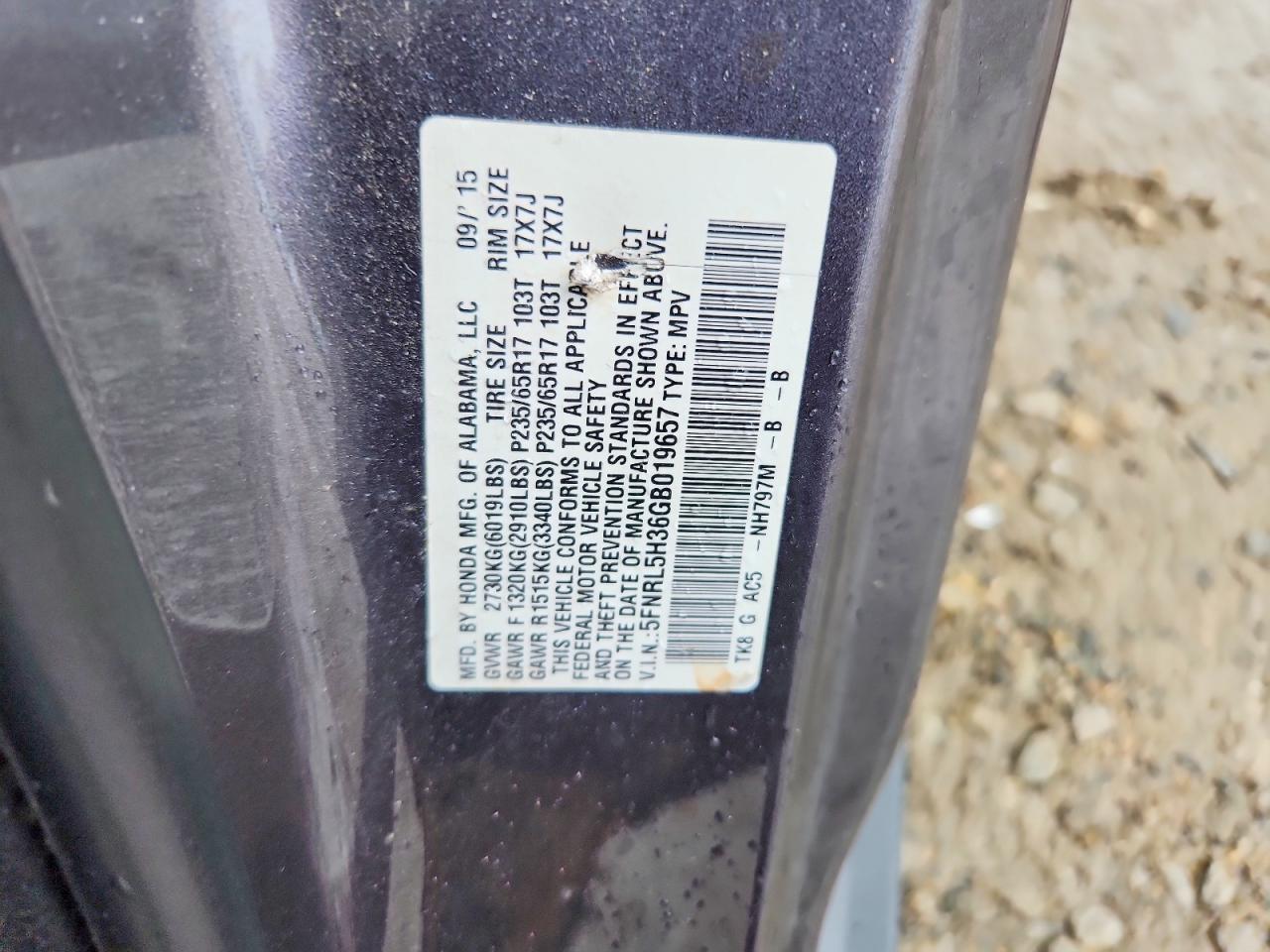 2016 HONDA ODYSSEY