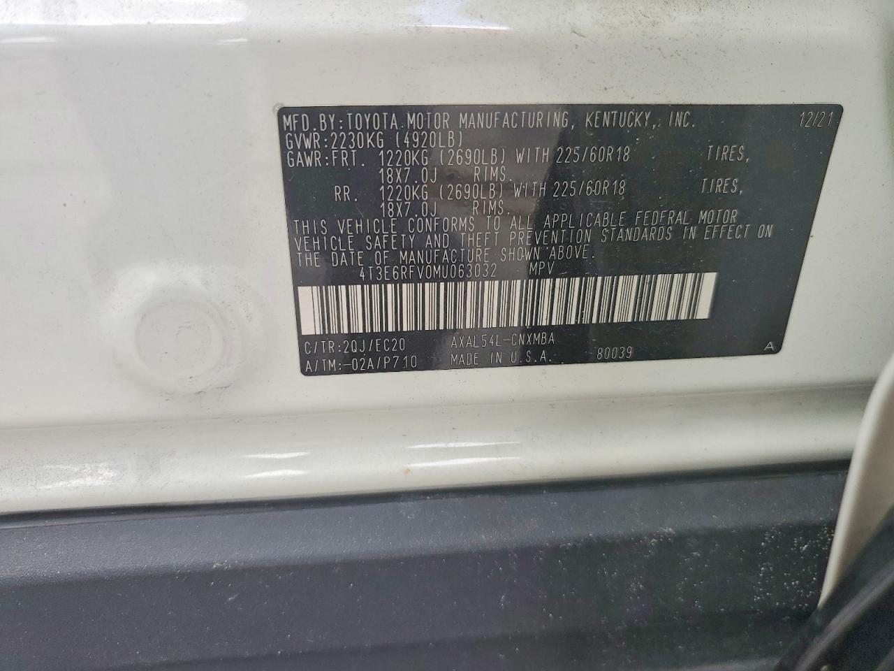 2021 TOYOTA RAV4