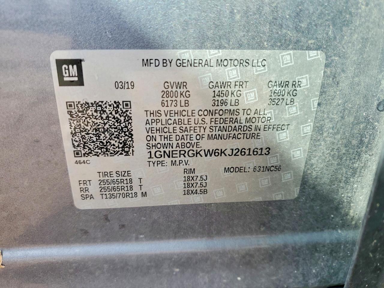 2019 CHEVROLET TRAVERSE