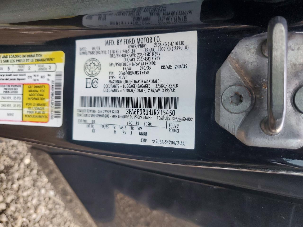 2018 FORD FUSION