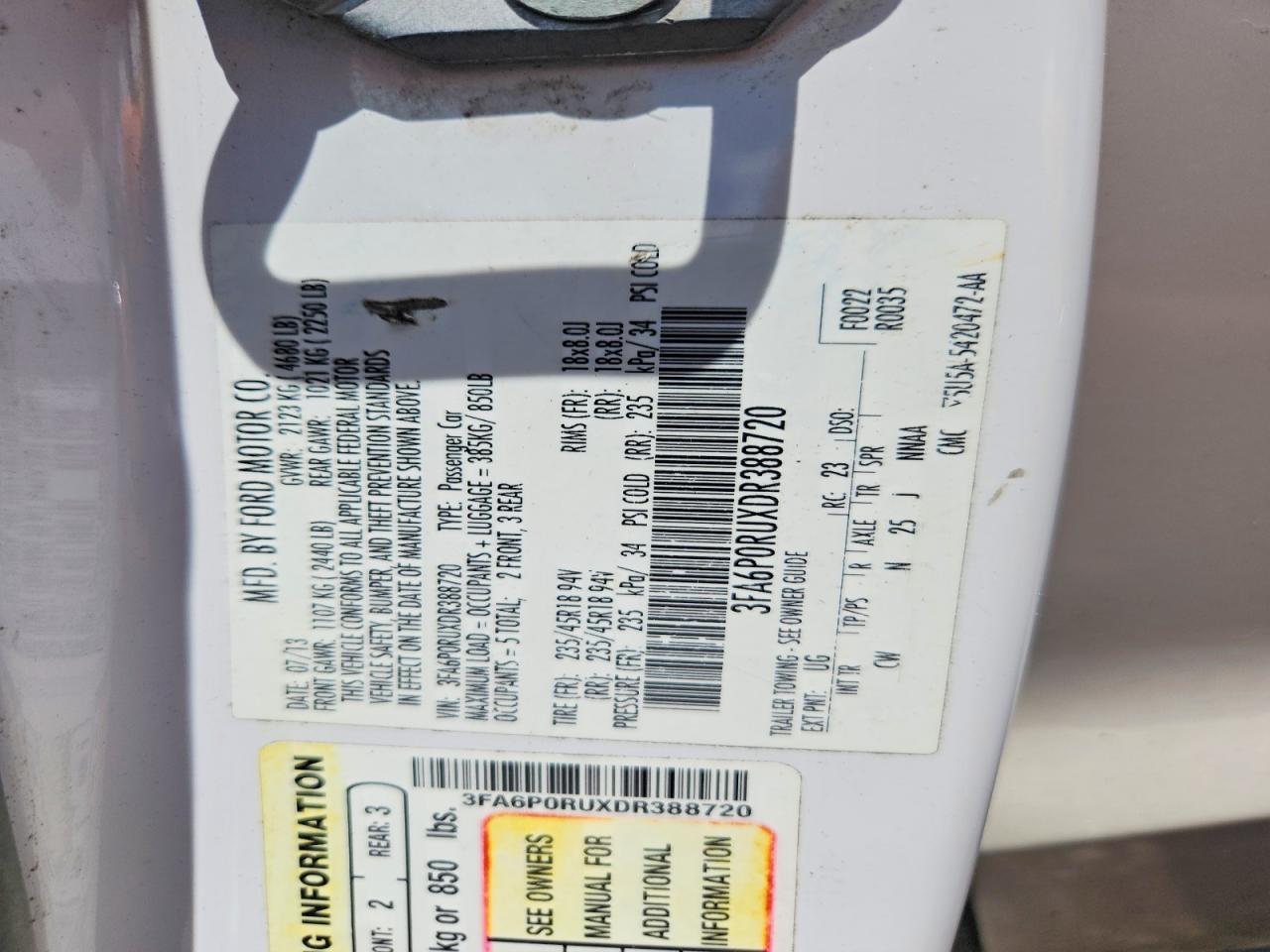 2013 FORD FUSION