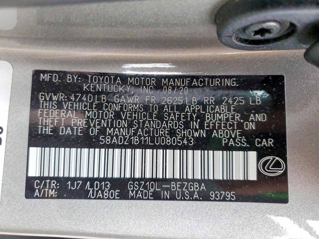 2020 LEXUS ES350