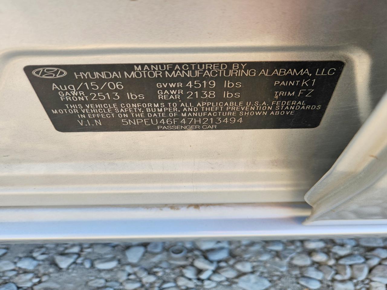 2007 HYUNDAI SONATA