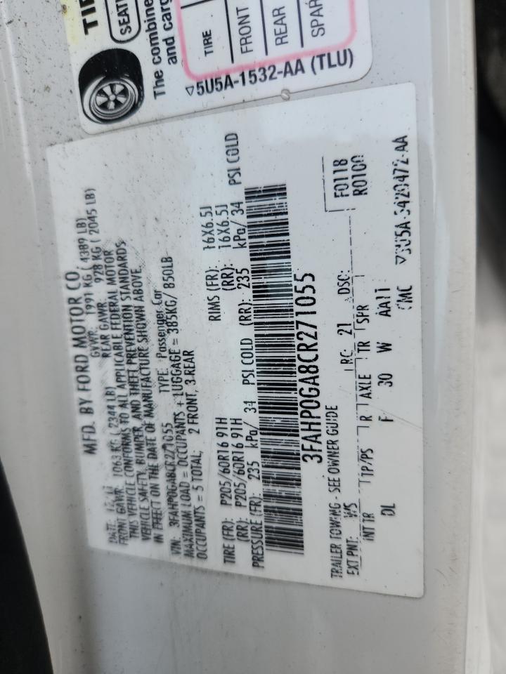 2012 FORD FUSION