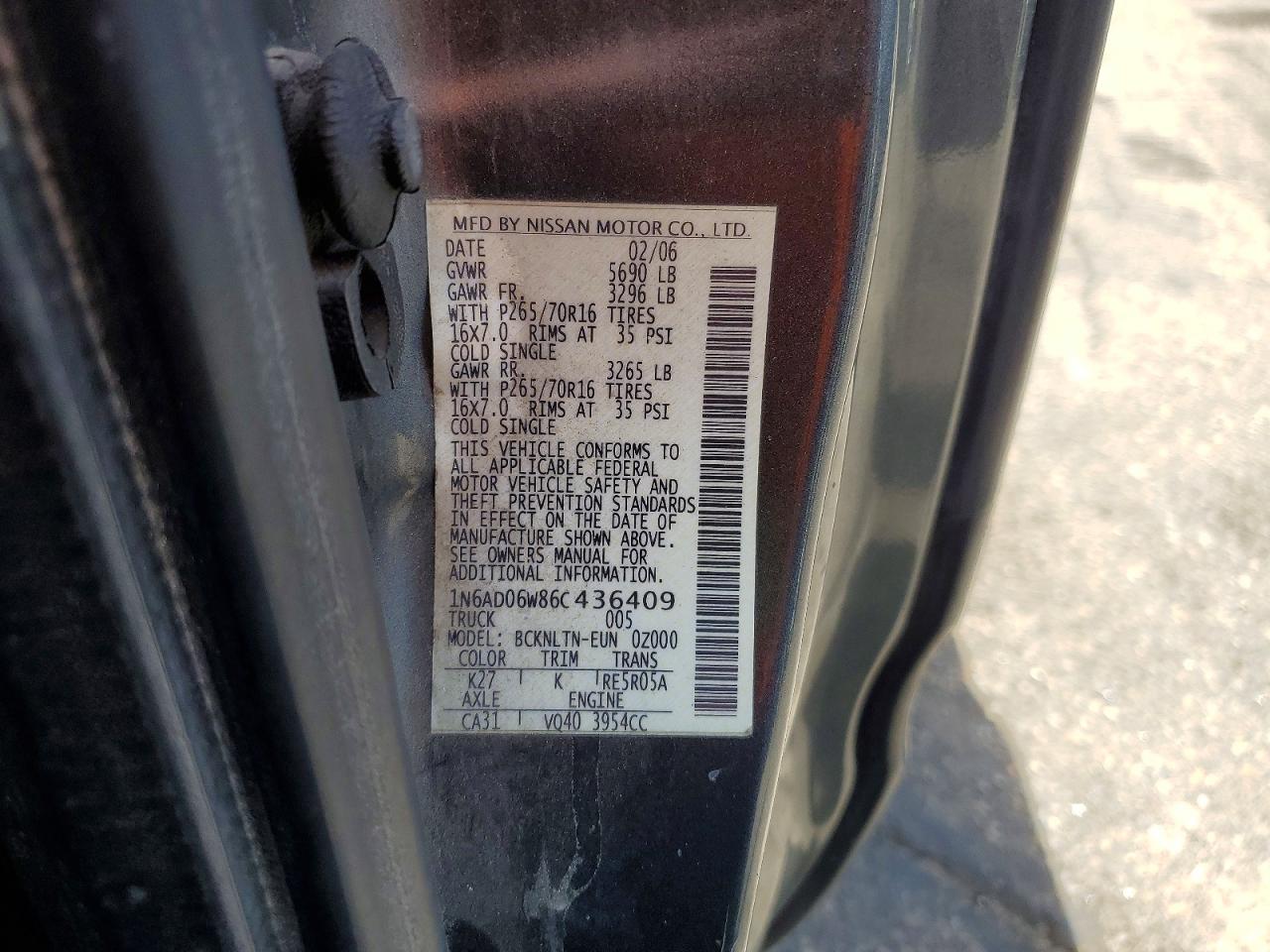 2006 NISSAN FRONTIER