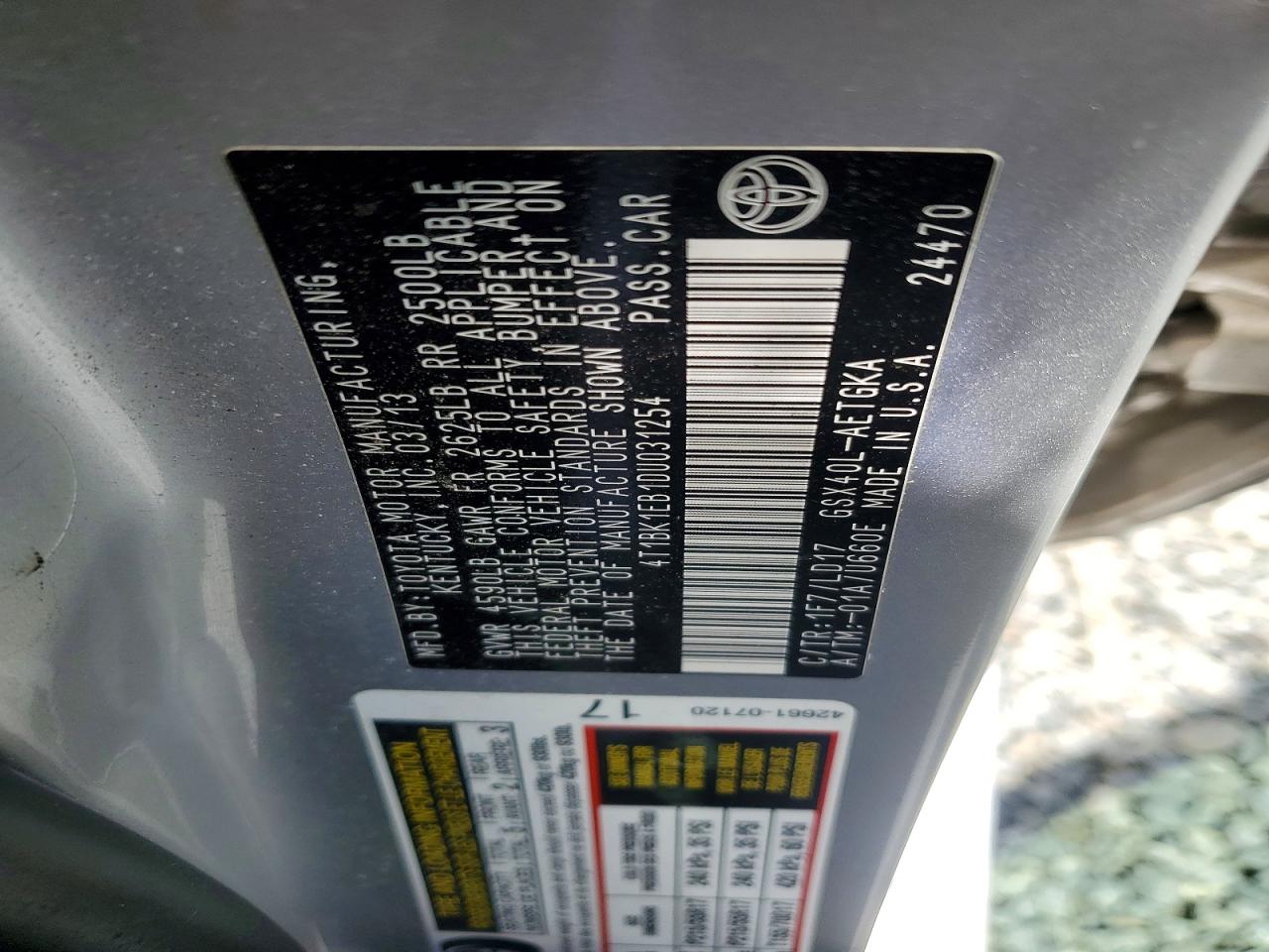2013 TOYOTA AVALON