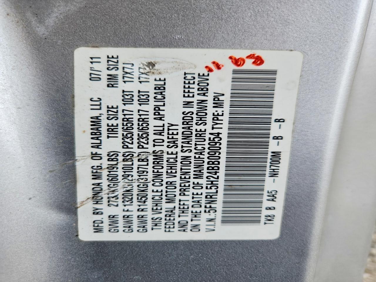 2011 HONDA ODYSSEY