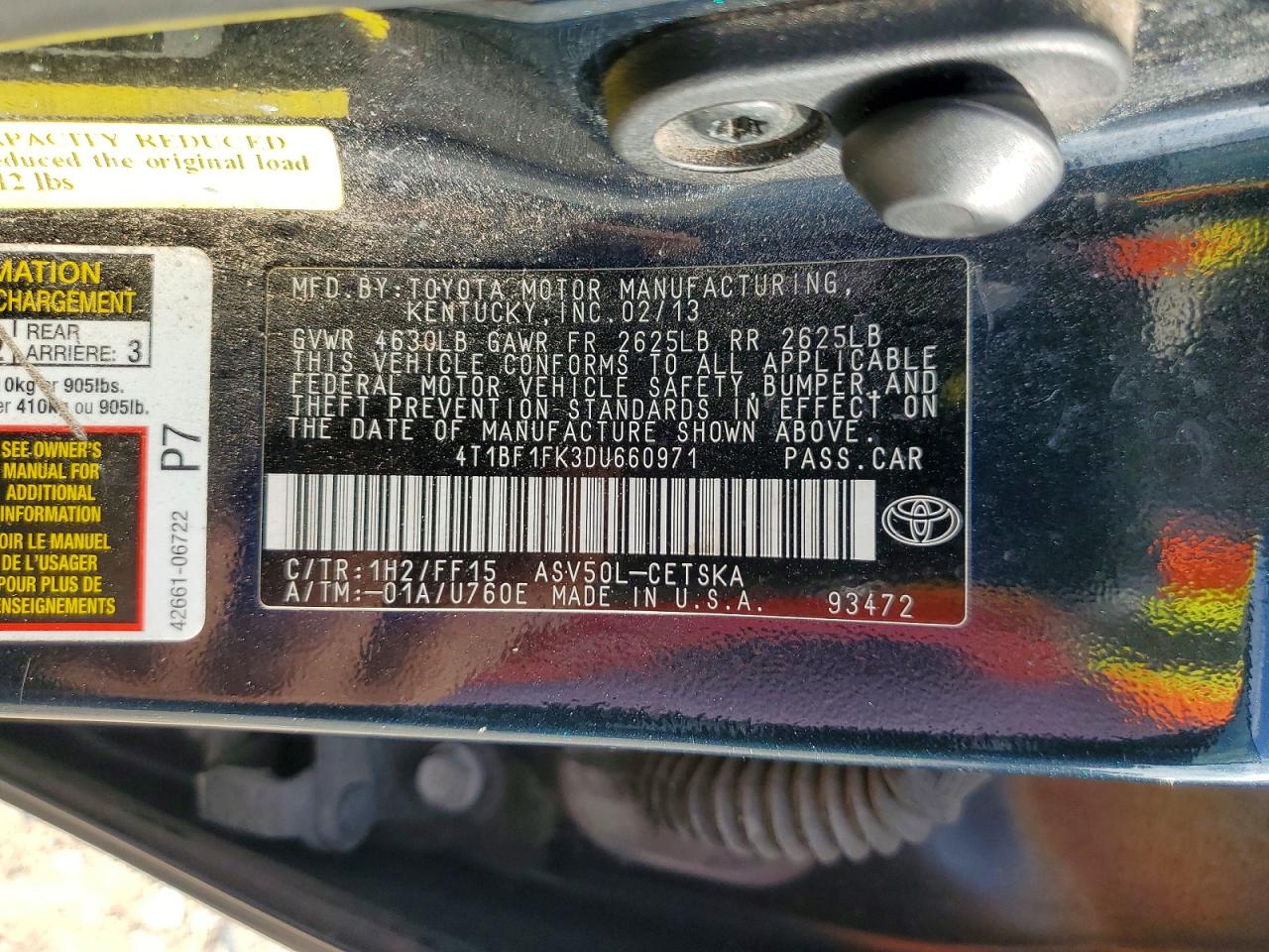 2013 TOYOTA CAMRY