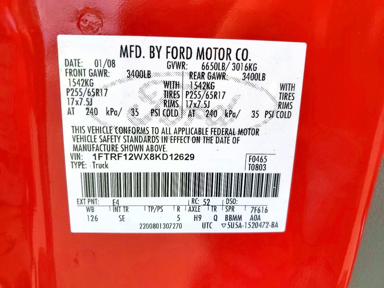 2008 FORD F150