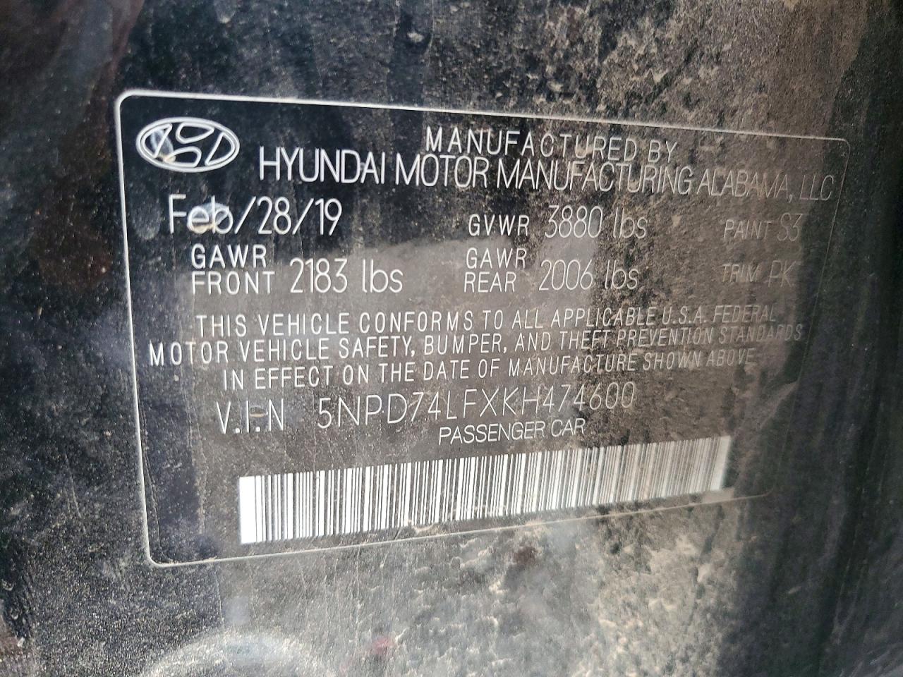 2019 HYUNDAI ELANTRA
