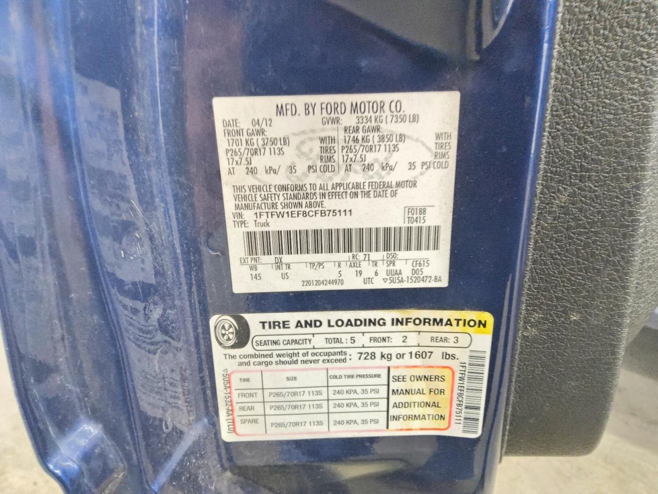 2012 FORD F150