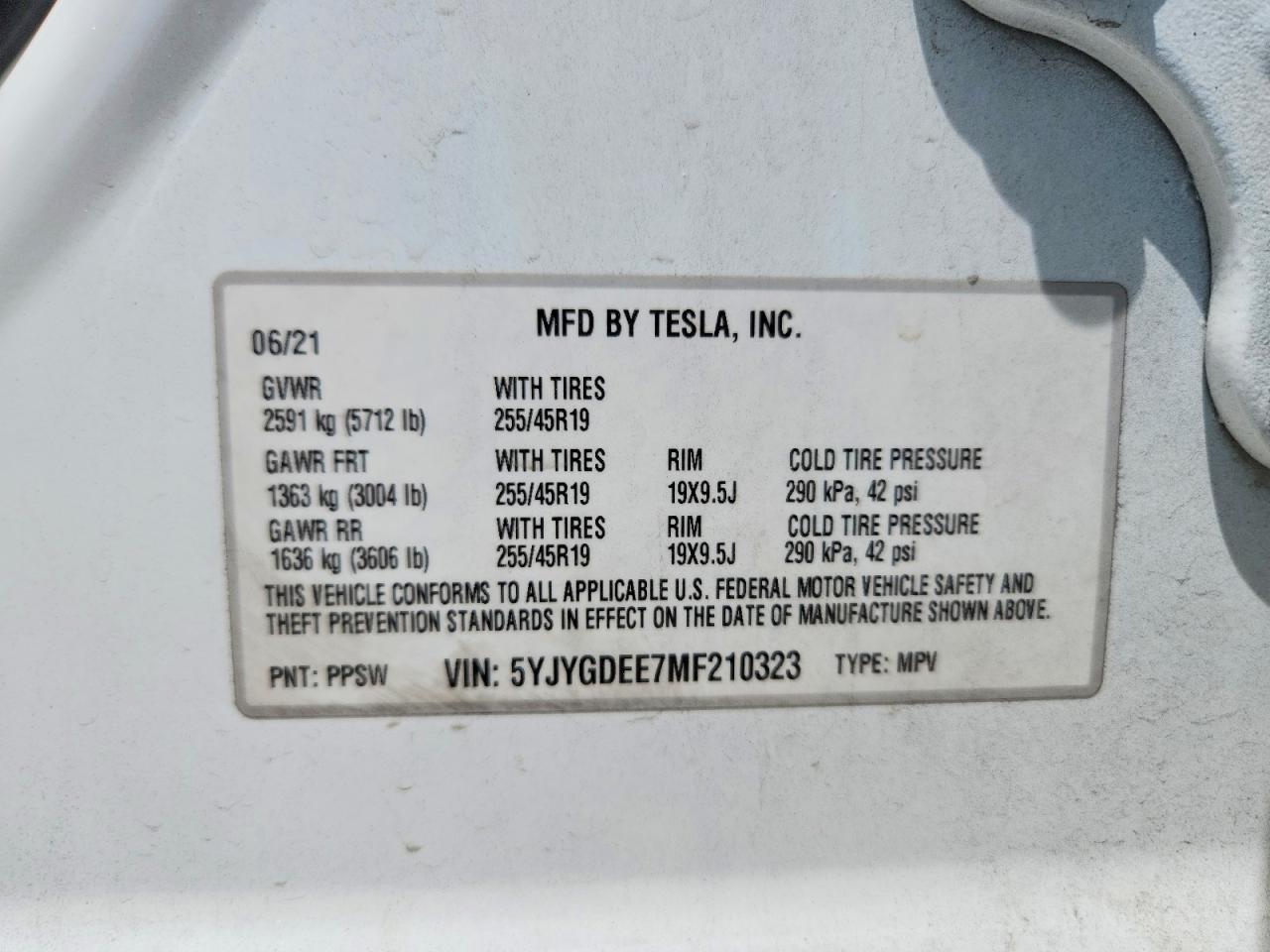 2020 TESLA MODEL Y