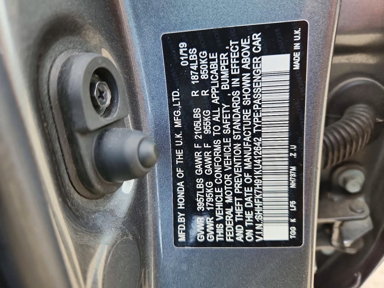 2019 HONDA CIVIC