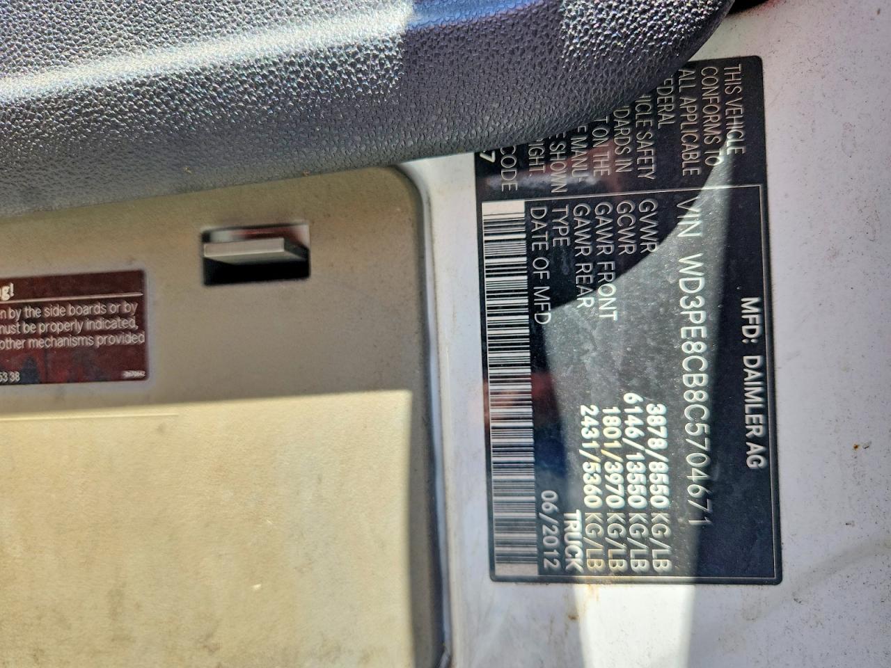 2012 MERCEDES-BENZ SPRINTER