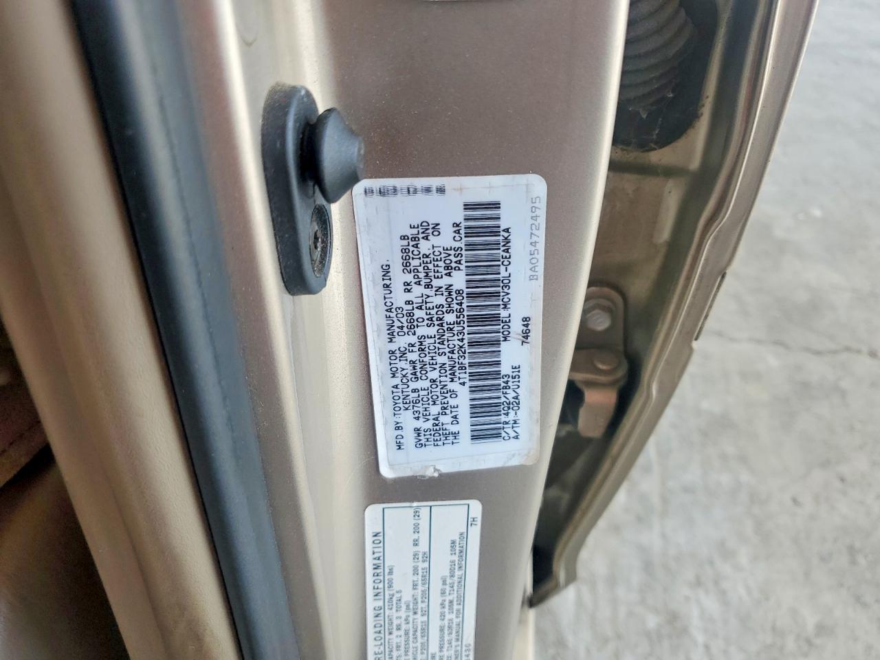 2003 TOYOTA CAMRY LE V