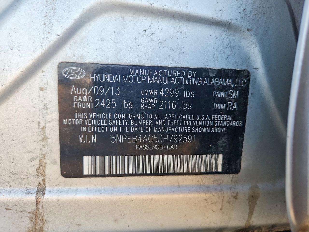 2013 HYUNDAI SONATA