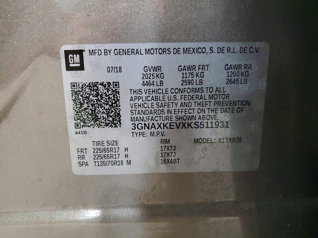 2019 CHEVROLET EQUINOX
